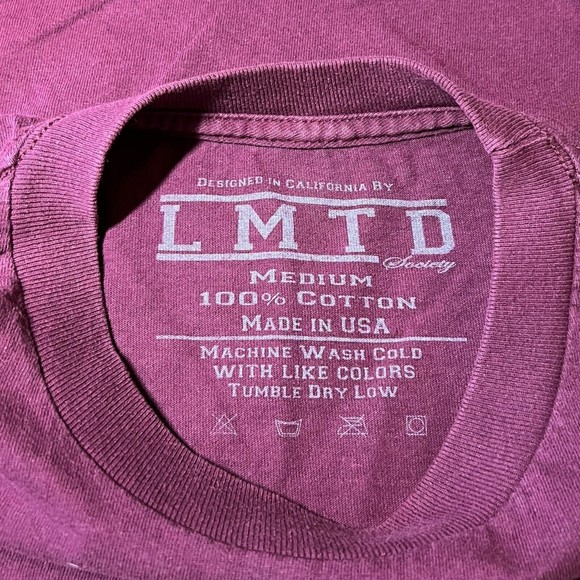 LMTD Designed In California USA Graphic Print Logo Red T-shirt Men’s Size Medium - Picture 4 of 6